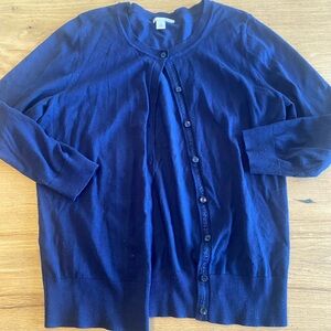 Halogen Blue Cardigan‎ Sweater Knit Relaxed Fit Medium Women’s Preloved